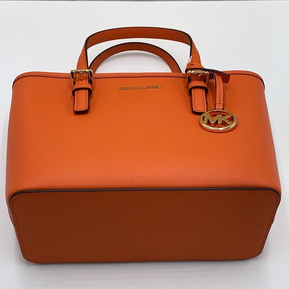 MICHAEL KORS XS CONVERTIBLE TOP ZIP TOTE TANGERINE - Picture 10 of 16